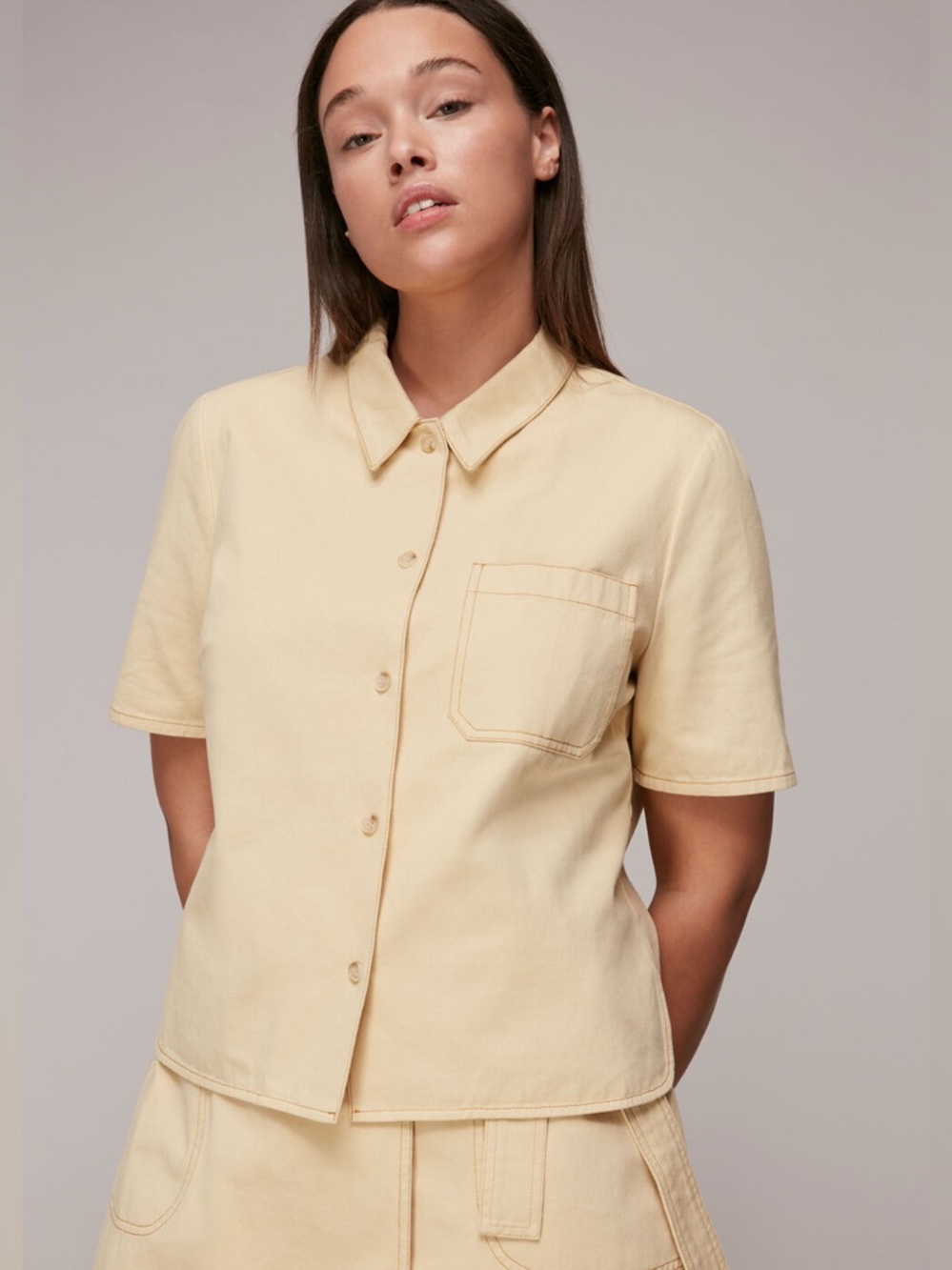 Whistles Macie Shirt Cotton Boxy Button Down